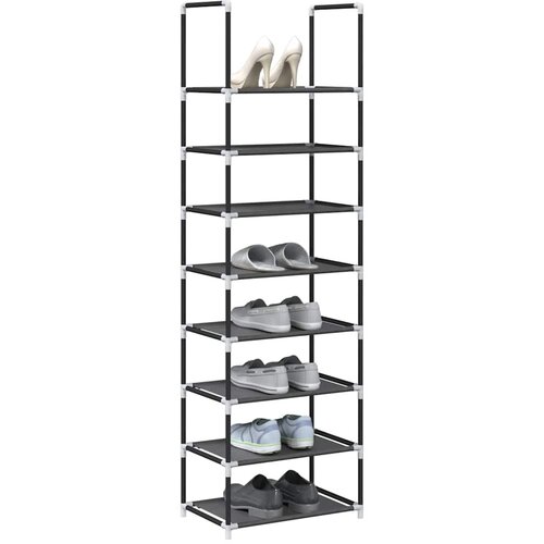 VidaXL Stalak za cipele 8 nivoa crni 44x28x145 cm netkana tkanina Slike