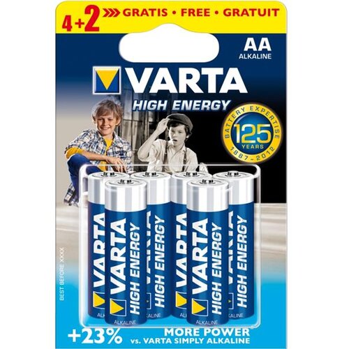 Varta Baterije High Energy 4+2 AA LR6 (4+2 kosov, 1,5 V) Slike