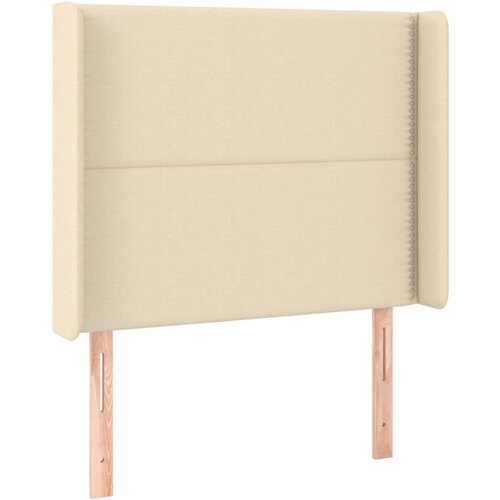 VidaXL Vzglavje z u&amp;scaron;esi krem 83x16x118/128 cm blago, (20952950) Slike
