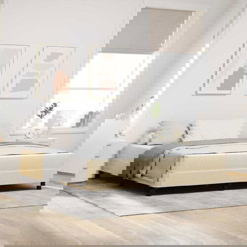 VidaXL Krevet s opruga kutije Ostalo Krema 180 x 200 cm tkanina Slike