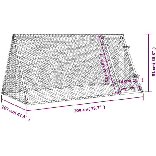  Kavez za koko&amp;scaron;i srebrni 200 x 105 x 91 cm od pocinčanog čelika Slike