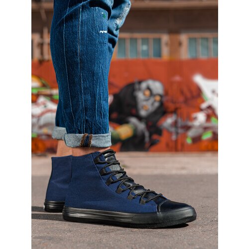Ombre Men's shoes sneakers in combined materials - navy blue Cijene