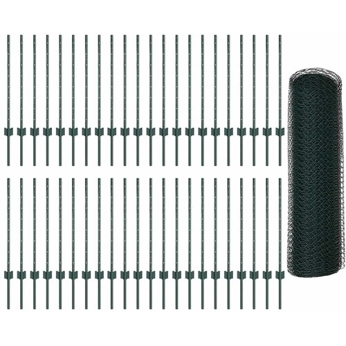  Heksagonalna ograda s stubom 100 x 0,8 m Čelik premazan PVC-om Slike