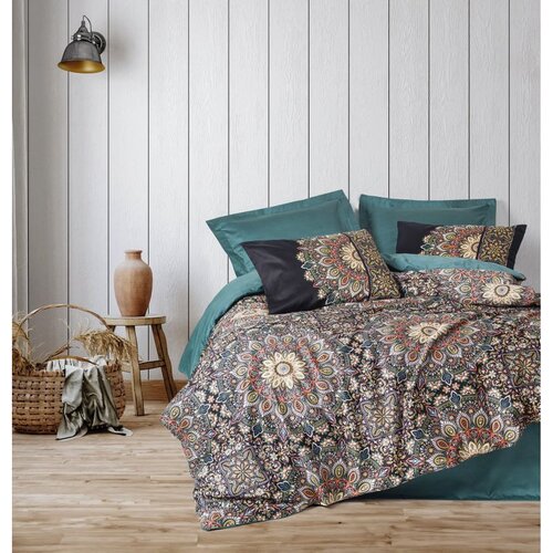  Ornate - Petrol Petrol Satin Single XXL Quilt Cover Set (DE) Slike