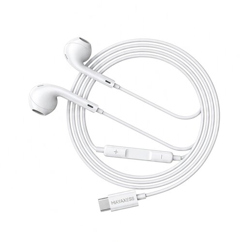 Oem Mayaxess, Žične USB-C slu&scaron;alke za iPhone 15 z vgrajenim mikrofonom, Bela, (5000299424) Cene