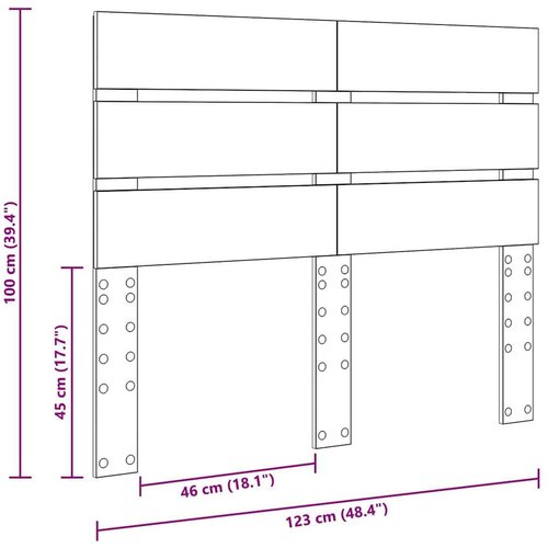  Uzglavlje s uzglavljem Crni hrast 120 cm Konstruirano drvo Slike