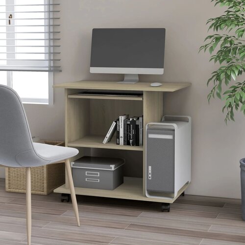 VidaXL Računalni&amp;scaron;ka miza sonoma hrast 80x50x75 cm iverna plo&amp;scaron;ča Slike