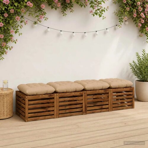  Jastučići za sjedenje VIANEN 4 kom. 100% poliester Pijesak - Pijesak 60 x 60 x 12 cm Cene