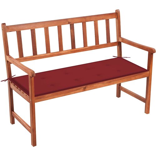  Vrtna klupa s jastukom 120 cm od masivnog bagremovog drva Crvena 120 x 50 x 4 cm Cene