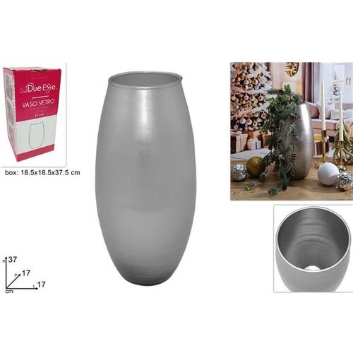  VAZA 37 CM SREBRNA STAKLENA Slike