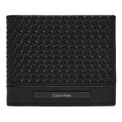 Calvin Klein Velika moška denarnica Modern Bar Bifold 6Cc W/Bill K50K511374 Črna