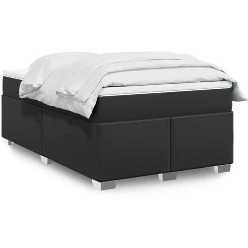  The Living Store Box spring postelja z vzmetnico črna 120x200 cm umetno usnje - Box Spring Postelja, (21497108) Slike