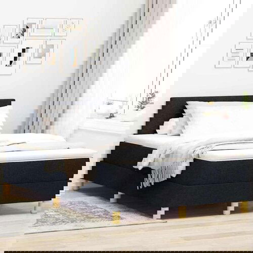 Box spring krevet s madracem Crna 120 x 190 cm tkanina Cijene