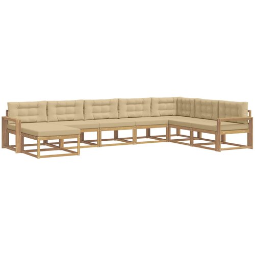  Set vanjskih sofa 8 kom. Bijela i bež 410 x 251,5 x 73 cm Slike