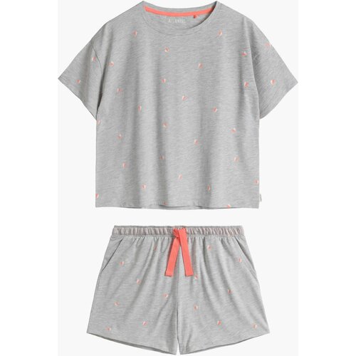 Atlantic Women's pajamas - grey with allover heart print Slike