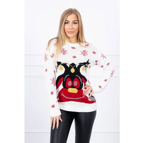 Kesi Christmas sweater with reindeer ecru