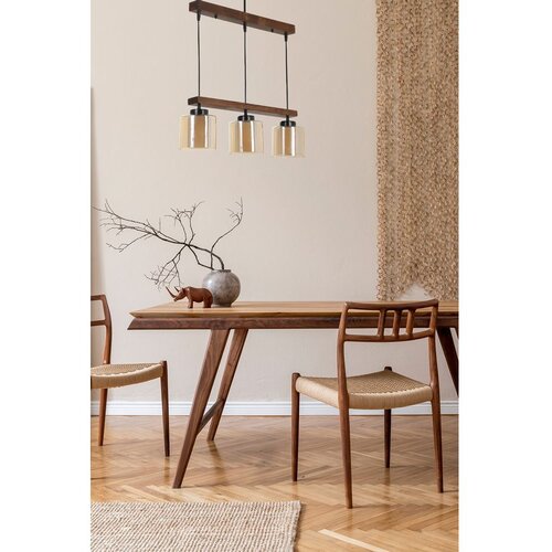 Opviq David 3 l&amp;uuml; sıralı ceviz bal camlı sarkıt Vintage Chandelier Slike