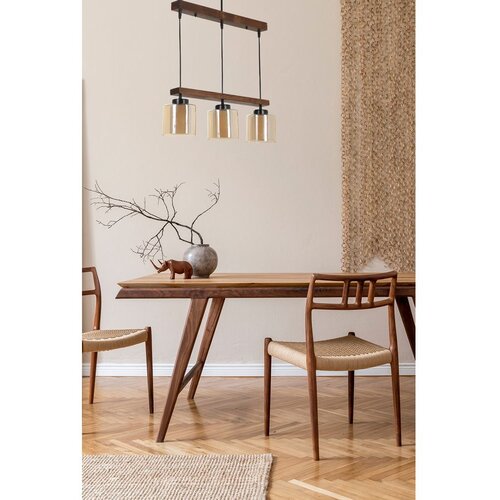 Opviq David 3 lü sıralı ceviz bal camlı sarkıt Vintage Chandelier Slike