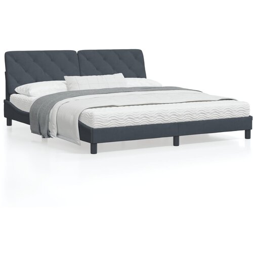 vidaXL Posteljni okvir z vzglavjem temno siv 180x200 cm žamet Cene
