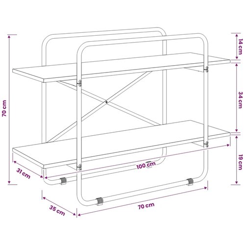  Polica 2 razina 100 x 35 x 70 cm PB Siva Sonoma - Siva Sonoma 100 x 35 x 70 cm Cene