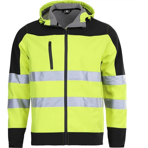 Leipold+Döhle Odsevna jakna softshell, neonsko rumene, črne barve, velikost L Cene