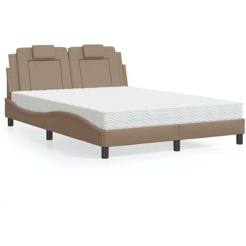  Krevet s madrac cappuccino 140x190 cm od umjetne kože Cijene