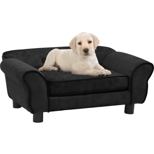 VidaXL Sofa za pse crna 72 x 45 x 30 cm pli&amp;scaron;ana Slike