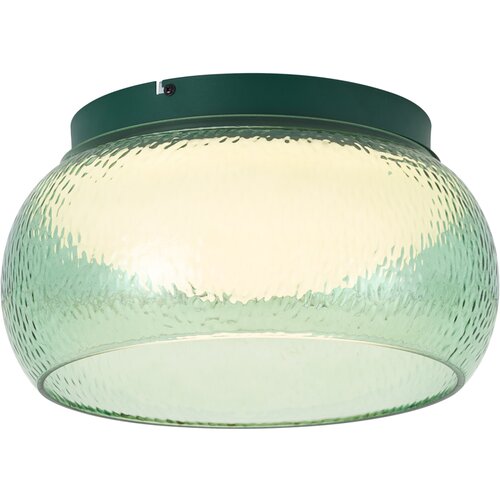 QAZQA Art Deco Stropna Svetilka Zelena s Steklom Vklj. LED 3-stopenjsko Zatemnilna - Thimble Slike