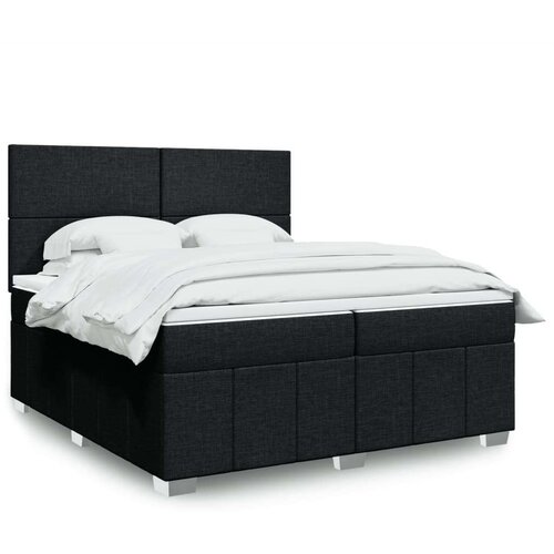 vidaXL Box spring postelja z vzmetnico črn 200x200 cm blago Cene