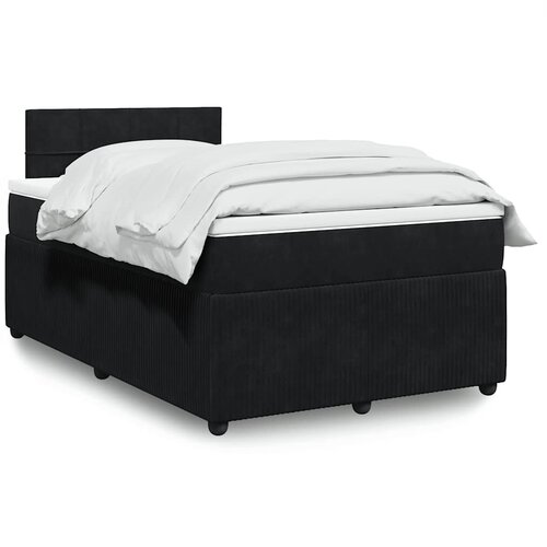  Krevet box spring s madracem crni 120 x 190 cm baršunasti Cene