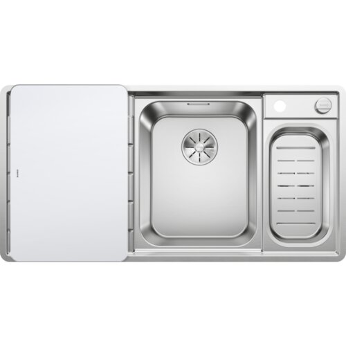 Blanco sudoper AXIS III 6 S-IF InFino INOX 18/10, BAZEN DESNO, pribor 18/10 + bijela staklena daska, s dalj. upr. Cijene
