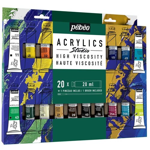 PEBEO Studio visoko viskozne akrilne boje s kistom 20x20 ml Cijene