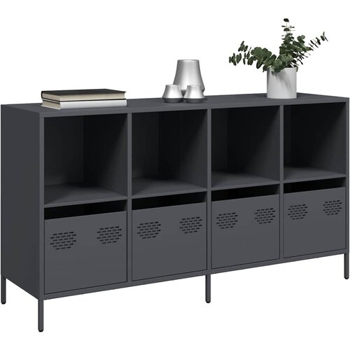  Komoda antracit 135x39x73,5 cm hladno valjani čelik Slike