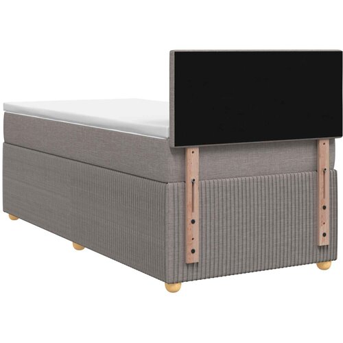  Boxspring krevet s madracem Sivosmeđa 90 x 200 cm Tkanina Slike