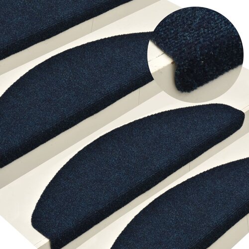 VidaXL Samolepilne preproge za stopnice 15 kosov mor. modre 56x17x3 cm Slike