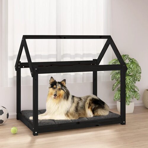 Krevet za pse crni 101x70x90 cm od masivne borovine Cene