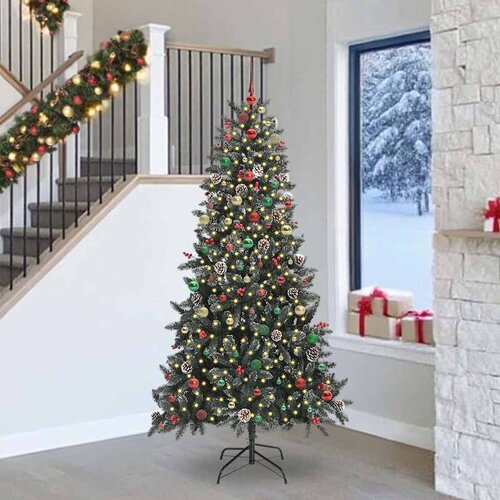vidaXL Umestno božično drevo med 300 LED Zelena 129,5 x 129,5 x 240 cm Cene