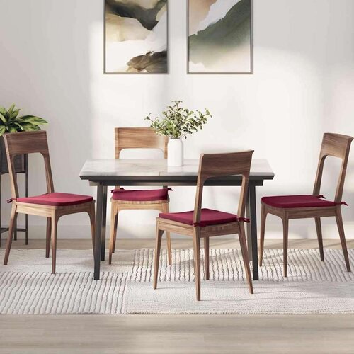  Jastučići za sjedenje 4 pcs Vinska crvena 40 x 40 x 3 cm Baršun Cene