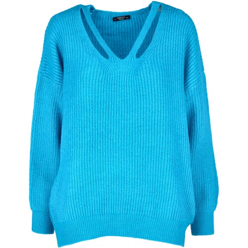 ženski oversize džemper plavi Slike