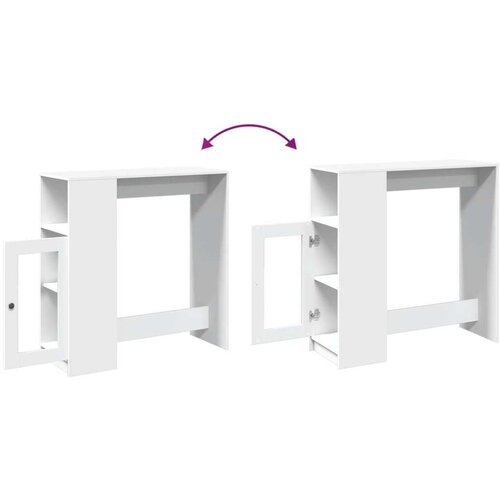 VidaXL Barski stol s držačima bijeli 101x40x103,5 cm drveni Slike