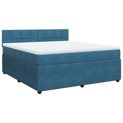 VidaXL Box spring postelja z vzmetnico modra 180x200 cm žamet, (21306090) Slike