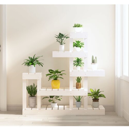 vidaXL Stalak za biljke bijeli 92 x 25 x 97 cm od masivne borovine Cijene