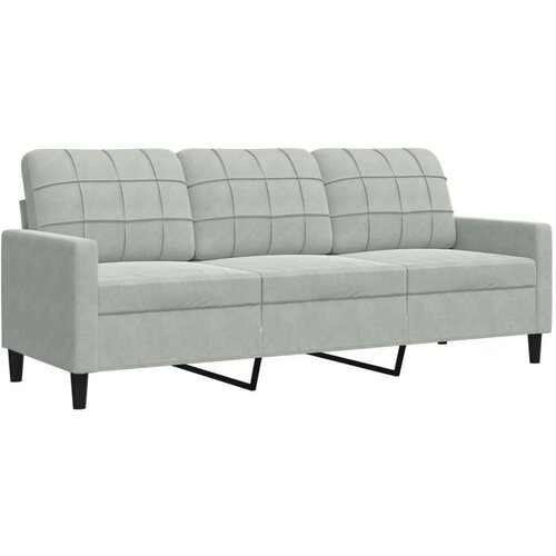 VidaXL 3-dijelni set sofa s jastucima svjetlosivi bar&amp;scaron;unasti Slike