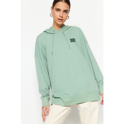 Trendyol Sweatshirt - Green - Regular fit Slike