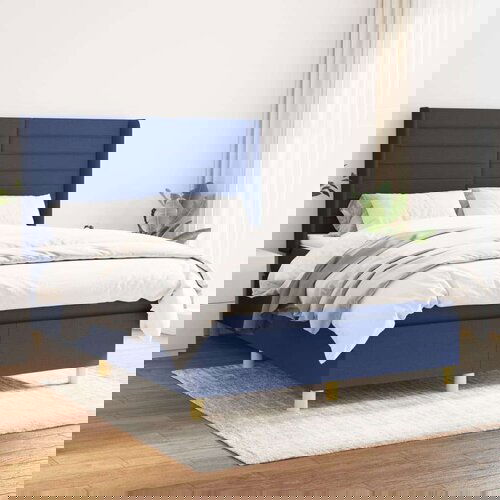  S oprugama i madracem plavi 140x200 cm od tkanine Slike