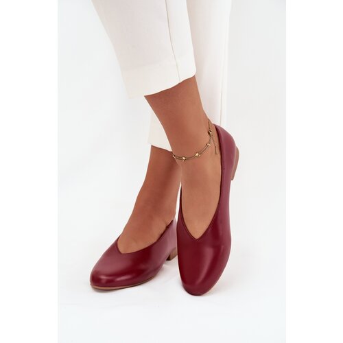 Boto Women&amp;#039;s Ballerinas Made of Eco Leather with Flat Heel Burgundy Olyssia Slike