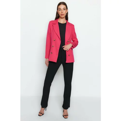 Trendyol Pink Regular Lined Double Breasted Blazer with Closure