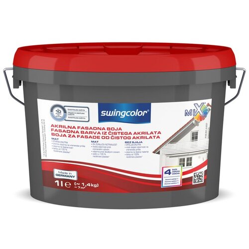 SWINGCOLOR Fasadna barva iz čistega akrilata (barva: bela, 1 l, mat) Cene