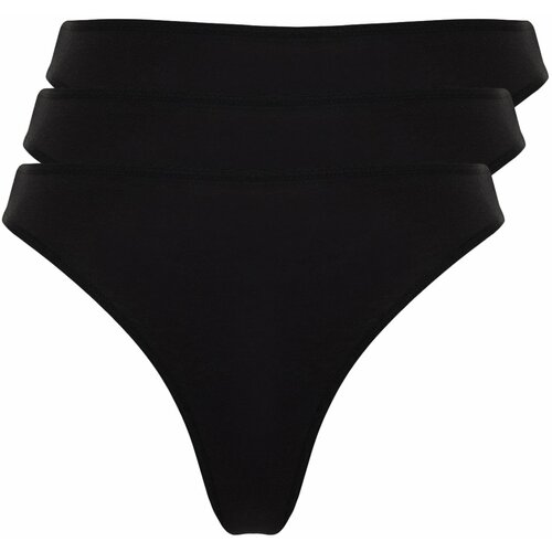 Trendyol Curve 3-Pack Black Thong Panties Slike