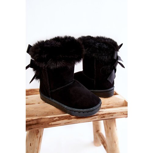 Boto Children's Insulated Snow Boots With Bows black Funky Cene
